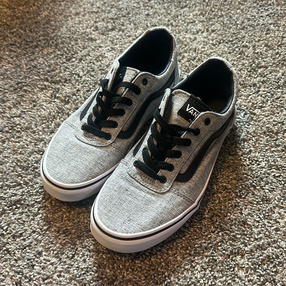 Gray and Black Vans